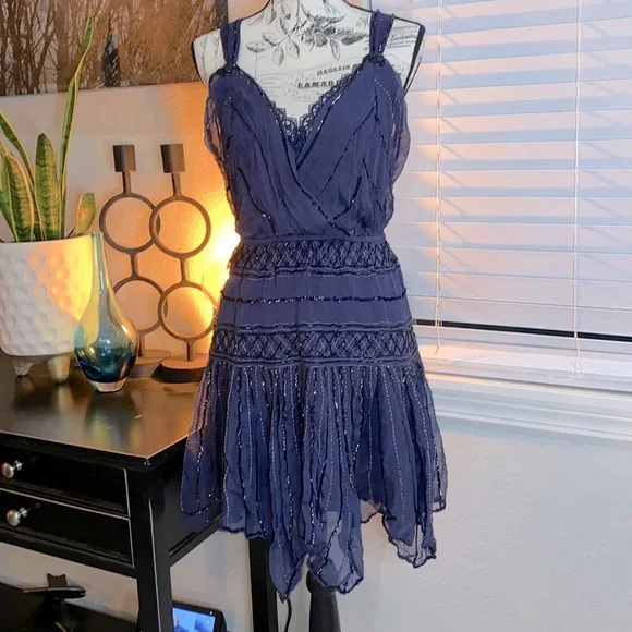 FREE PEOPLE Sapphire Beaded Dress NWT FREE PEOPLE Sapphire Beaded Dress NWT